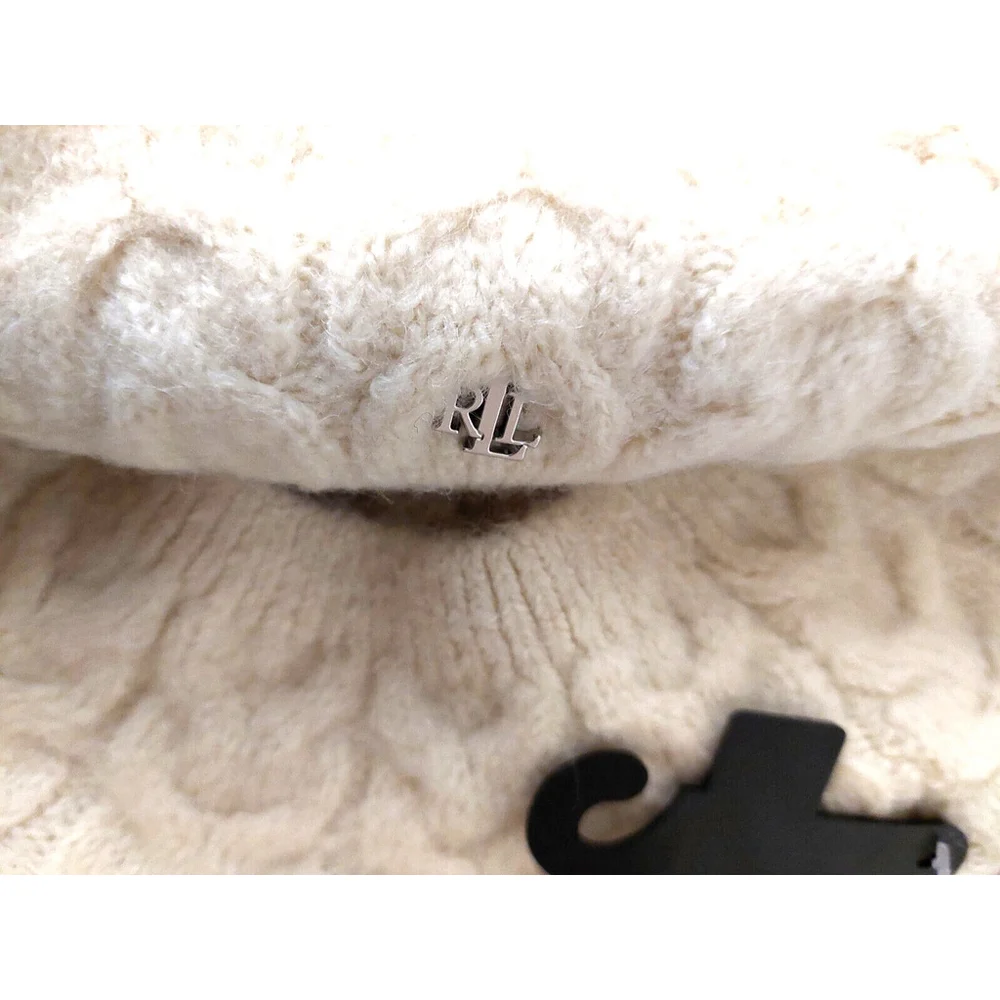 Lauren Ralph Lauren Ivory Cream Cable Knit Hat Sz One Size NWT